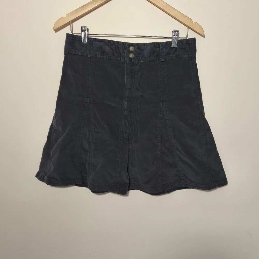 Athleta Whenever Fit Flare Corduroy Skirt sz 2 Gray Outdoors Adventure Lifestyle